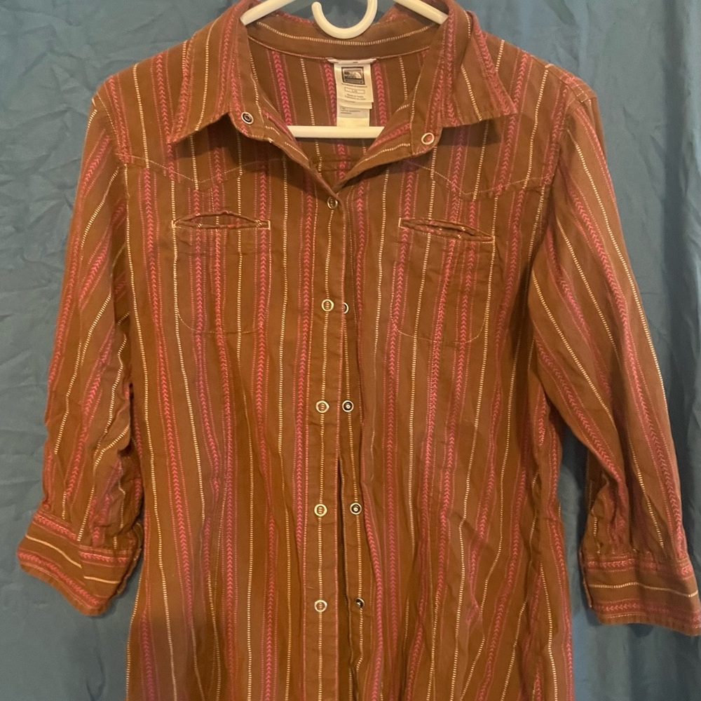 North Face Button Up 3/4 Sleeve Women L